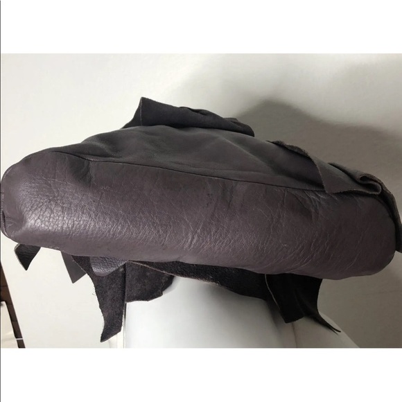 Le Bulga Lavender Ruffle Hobo Leather Shoulder Bag Made In Italy - Picture 10 of 16